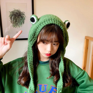 Kawaïfrog Froschmütze – Süße gehäkelte Wintermütze | 3 Farben