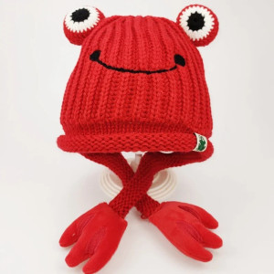 Froschmütze für Kinder | Süße Strickmütze in 6 Farben