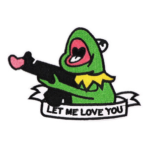 Frosch Bügelpatch "Let Me Love You!" | Süßer Aufnäher Geschenk
