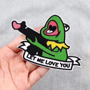 Frosch Bügelpatch "Let Me Love You!" | Süßer Aufnäher Geschenk