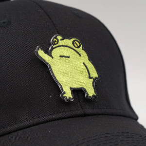Aufnäher Mürrischer Frosch - Lustiger Patch zum Aufbügeln