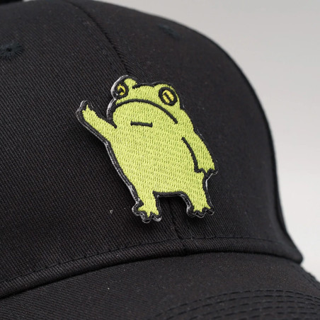 Aufnäher Mürrischer Frosch - Lustiger Patch zum Aufbügeln