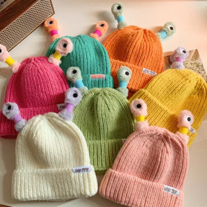 Lustige Froschmütze mit Augen – Strick-Beanie in 13 Farben