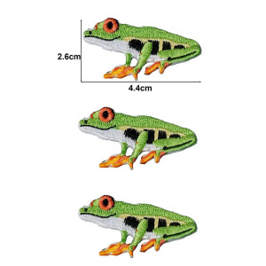 Tropischer Frosch Aufbügler – Bunt gestickter Aufnäher