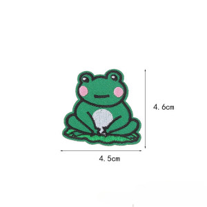 Aufnäher Meditierender Frosch zum Aufbügeln – Zen Stickerei
