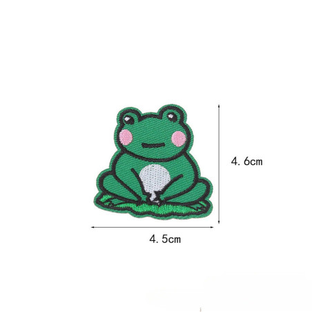 Aufnäher Meditierender Frosch zum Aufbügeln – Zen Stickerei