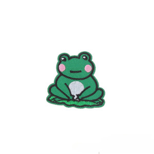 Aufnäher Meditierender Frosch zum Aufbügeln – Zen Stickerei