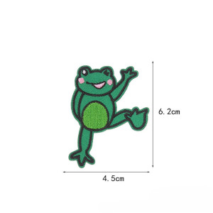 Bügelpatch Tanzender Frosch – Süße Sumpf Stickerei 6,2 cm