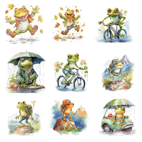 Frosch Bügelbilder Set – 9 lustige Aufnäher zum Aufbügeln