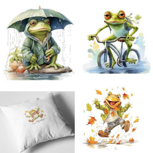 Frosch Bügelbilder Set – 9 lustige Aufnäher zum Aufbügeln