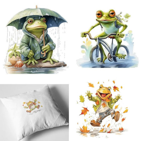 Frosch Bügelbilder Set – 9 lustige Aufnäher zum Aufbügeln