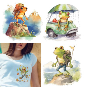 Frosch Bügelbilder Set – 9 lustige Aufnäher zum Aufbügeln