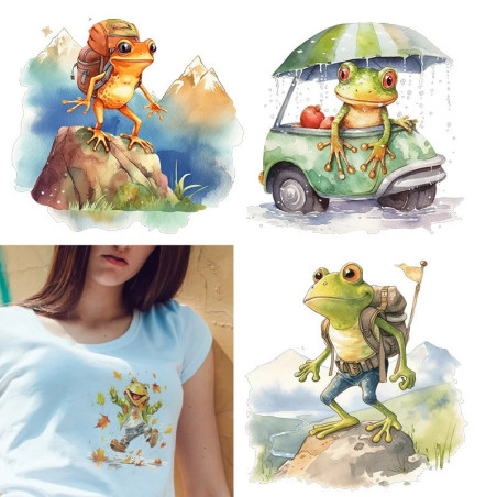 Frosch Bügelbilder Set – 9 lustige Aufnäher zum Aufbügeln