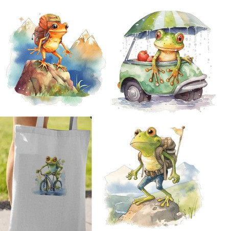 Frosch Bügelbilder Set – 9 lustige Aufnäher zum Aufbügeln