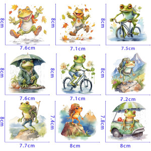 Frosch Bügelbilder Set – 9 lustige Aufnäher zum Aufbügeln