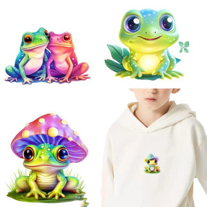Frosch Bügelbilder 9er-Set | Süße Aufnäher zum Aufbügeln