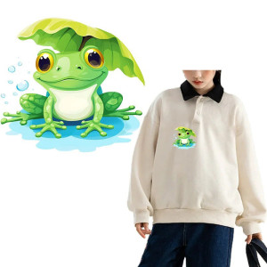 Frosch Bügelbilder 9er-Set | Süße Aufnäher zum Aufbügeln