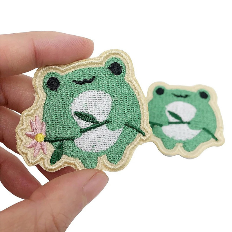 Frosch Aufnäher zum Aufbügeln | Süße Sakura Stickerei