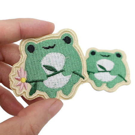 Frosch Aufnäher zum Aufbügeln | Süße Sakura Stickerei
