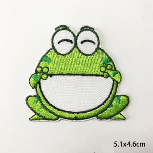 Lustiger Frosch Aufnäher zum Aufbügeln – 5.1 x 4.6 cm
