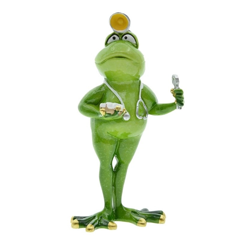 Lustige Doktor Frosch Figur aus Harz | Geschenk für Ärzte
