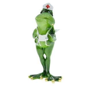 Frosch Figur Krankenpfleger | Lustige Deko & Geschenkidee
