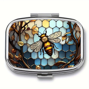 Pillendose Biene Buntglas "Verzaubert" – Elegantes Reiseetui