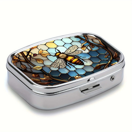 Pillendose Biene Buntglas "Verzaubert" – Elegantes Reiseetui