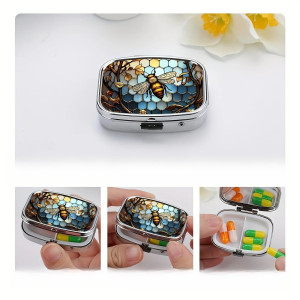 Pillendose Biene Buntglas "Verzaubert" – Elegantes Reiseetui