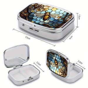 Pillendose Biene Buntglas "Verzaubert" – Elegantes Reiseetui
