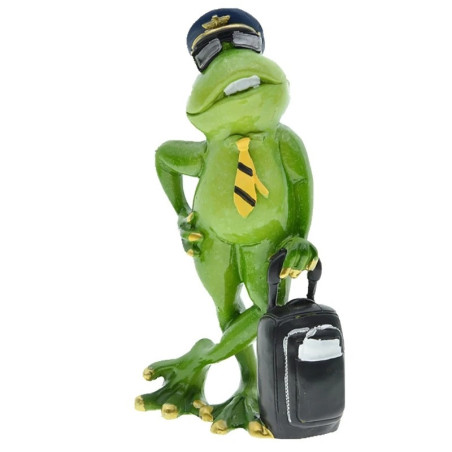 Lustige Frosch Figur als Pilot – Originelle Deko & Geschenkidee