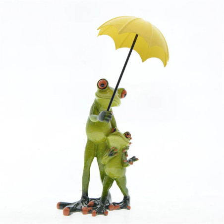 Froschfigur Familie im Regen – Süße Deko & Familiengeschenk