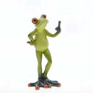 Freche Frosch Figur – Stinkefinger Deko Schwarzer Humor