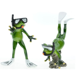 Taucher Frosch Figur – Lustiges & einzigartiges Deko-Duo