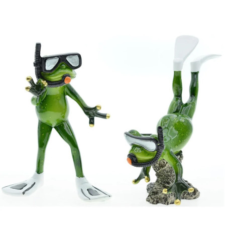Taucher Frosch Figur – Lustiges & einzigartiges Deko-Duo