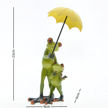 Froschfigur Familie im Regen – Süße Deko & Familiengeschenk