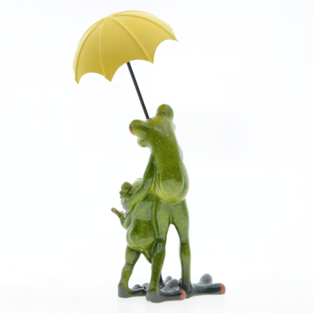 Froschfigur Familie im Regen – Süße Deko & Familiengeschenk