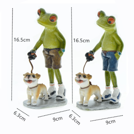 Froschfigur mit Hund – Originelle & süße Spaziergang-Deko