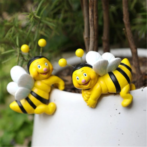 Lustige Bienenfiguren für Blumentöpfe – 2er-Set | Gartendeko
