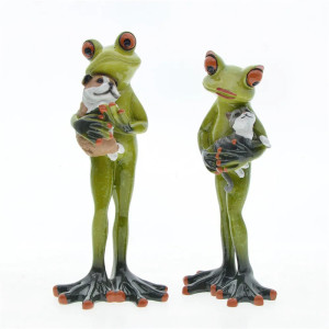 Lustige Froschfiguren mit Katze & Hund | Süße Geschenkidee