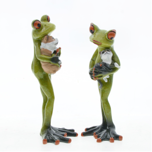 Lustige Froschfiguren mit Katze & Hund | Süße Geschenkidee