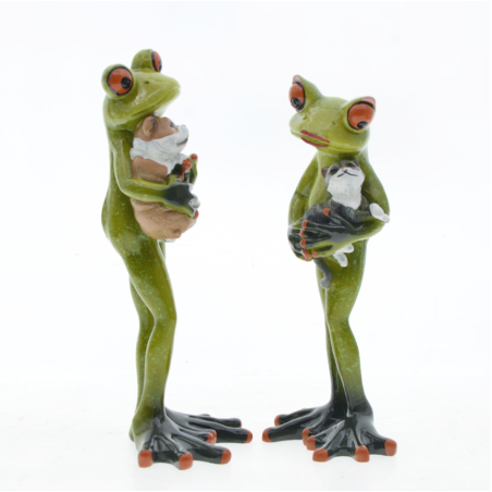Lustige Froschfiguren mit Katze & Hund | Süße Geschenkidee