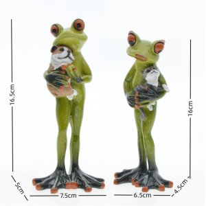 Lustige Froschfiguren mit Katze & Hund | Süße Geschenkidee
