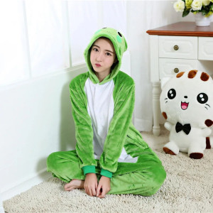Kuscheliger Frosch Pyjama – Süßer Kigurumi aus weichem Flanell