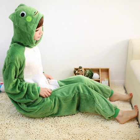 Kuscheliger Frosch Pyjama – Süßer Kigurumi aus weichem Flanell