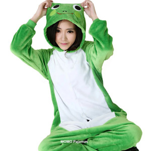 Kuscheliger Frosch Pyjama – Süßer Kigurumi aus weichem Flanell