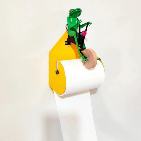 Toilettenpapierhalter Frosch auf Fahrrad – Lustige WC Deko