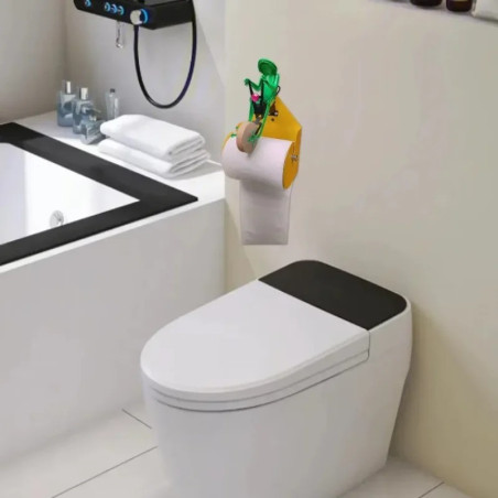 Toilettenpapierhalter Frosch auf Fahrrad – Lustige WC Deko