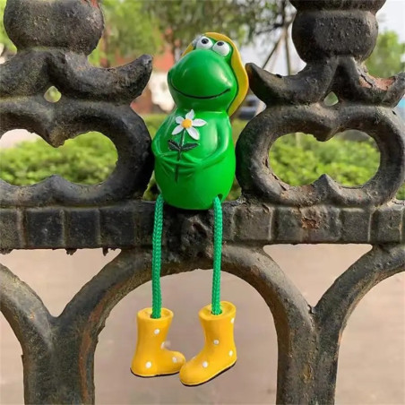 Frosch in Gummistiefeln Deko – Lustige Gartenfigur für Außen