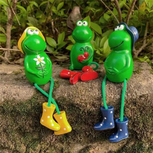 Frosch in Gummistiefeln Deko – Lustige Gartenfigur für Außen